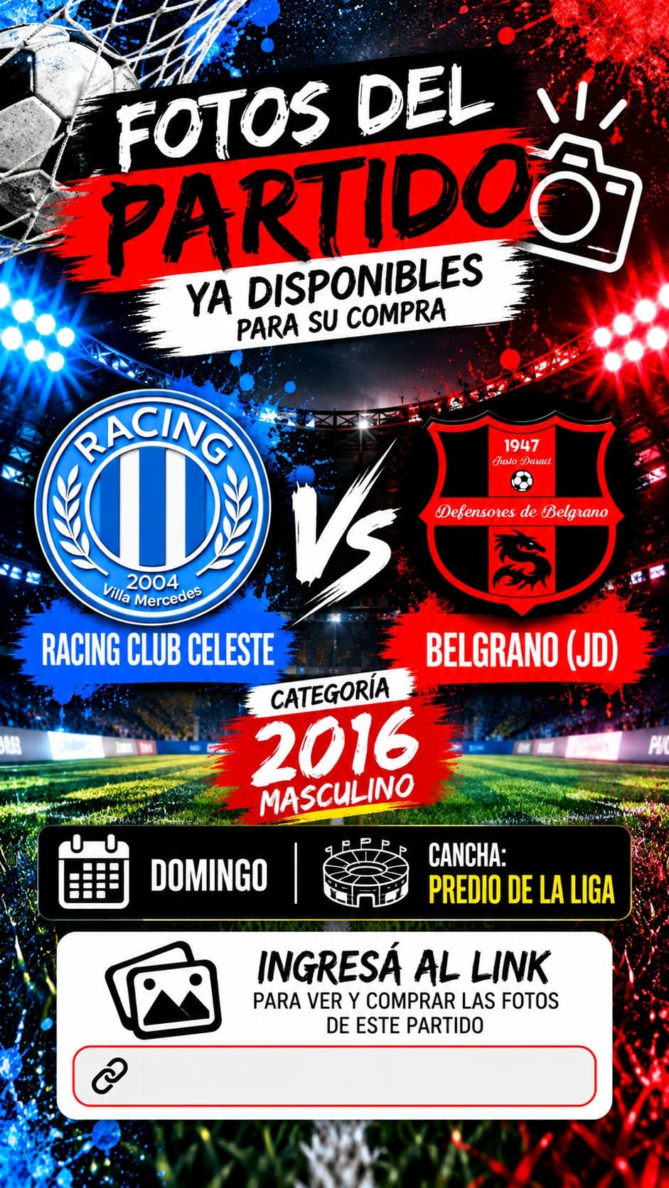 RACING CLUB CELESTE VS BELGRANO (JD) 2016